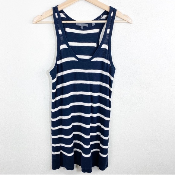 Vince Striped Scoop Neck Sweater Tank Size Small - Picture 2 of 8